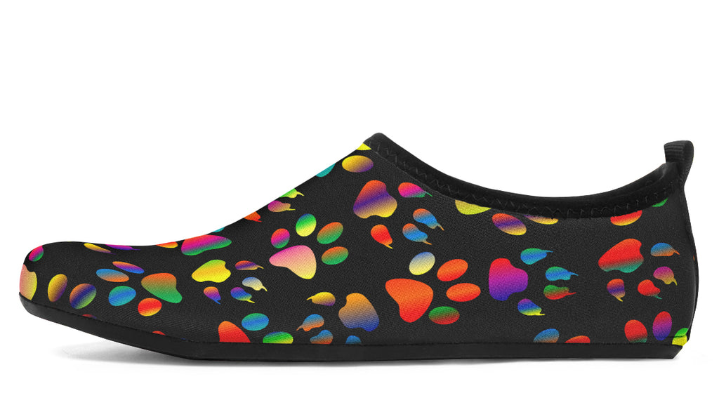 Rainbow Paw Prints Water Shoes - Offbeat Sweetie