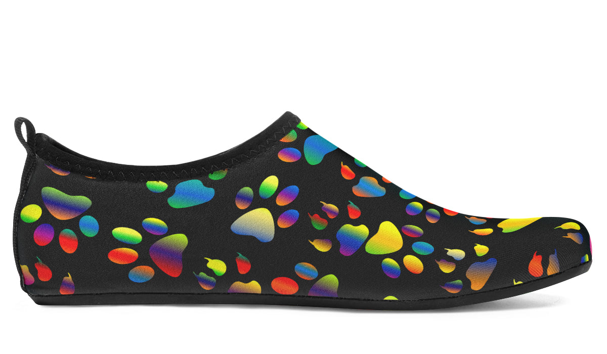 Rainbow Paw Prints Water Shoes - Offbeat Sweetie