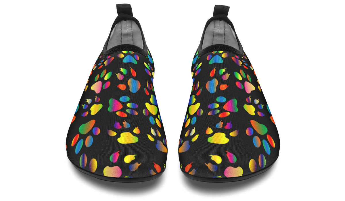 Rainbow Paw Prints Water Shoes - Offbeat Sweetie