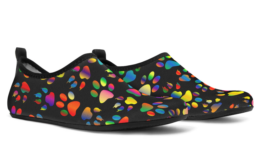Rainbow Paw Prints Water Shoes - Offbeat Sweetie