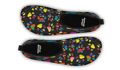 Rainbow Paw Prints Water Shoes - Offbeat Sweetie