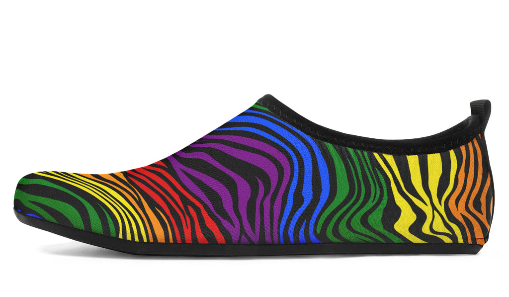 Rainbow Zebra Water Shoes - Offbeat Sweetie
