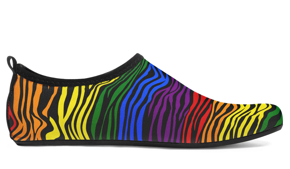 Rainbow Zebra Water Shoes - Offbeat Sweetie
