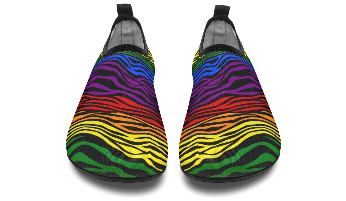 Rainbow Zebra Water Shoes - Offbeat Sweetie
