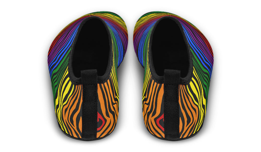 Rainbow Zebra Water Shoes - Offbeat Sweetie