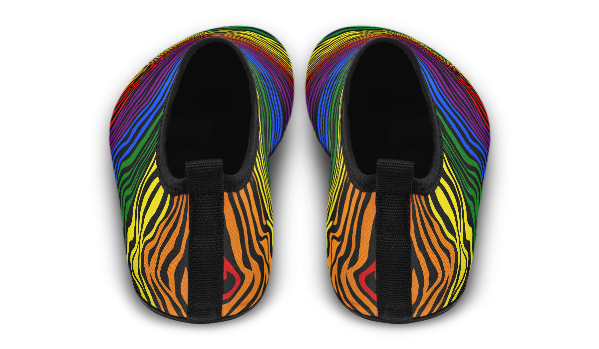 Rainbow Zebra Water Shoes - Offbeat Sweetie