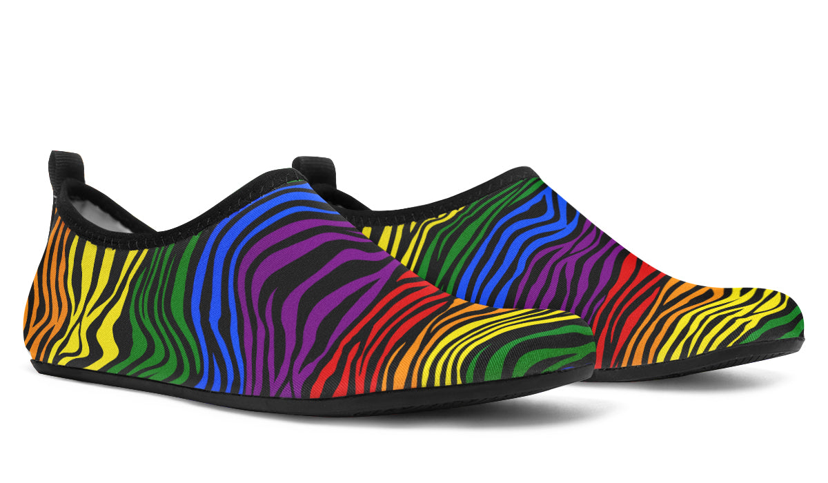 Rainbow Zebra Water Shoes - Offbeat Sweetie
