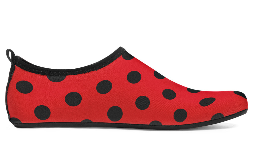 Red And Black Polka Dot Water Shoes