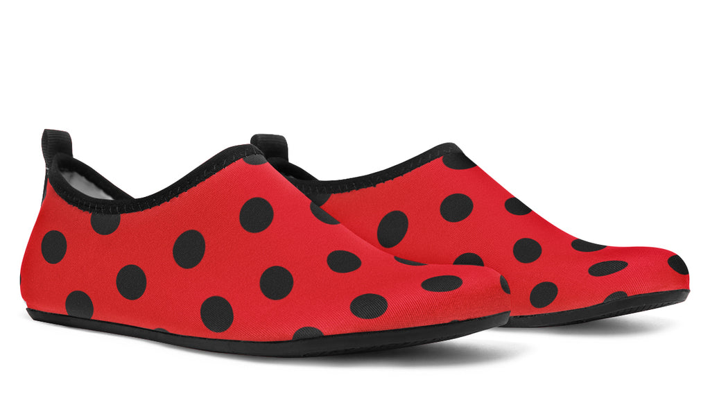 Red And Black Polka Dot Water Shoes