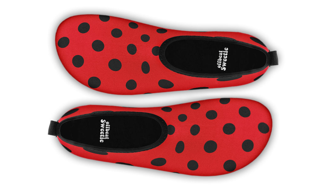 Red And Black Polka Dot Water Shoes