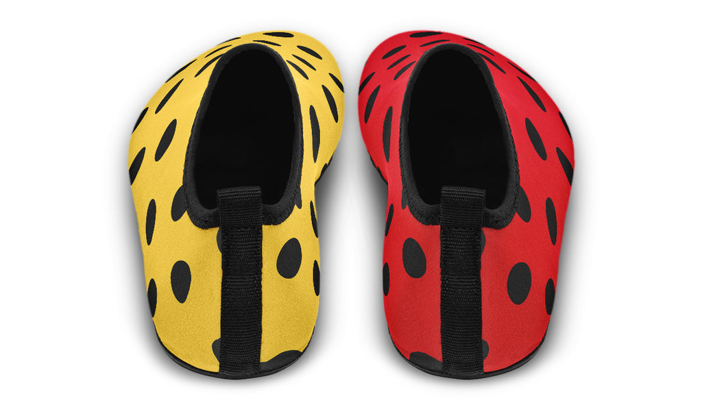 Red And Yellow Mismatched Polka Dot Water Shoes