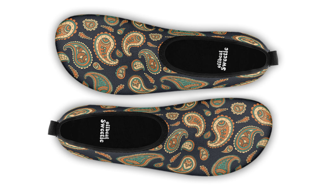 Retro Paisley Water Shoes - Offbeat Sweetie