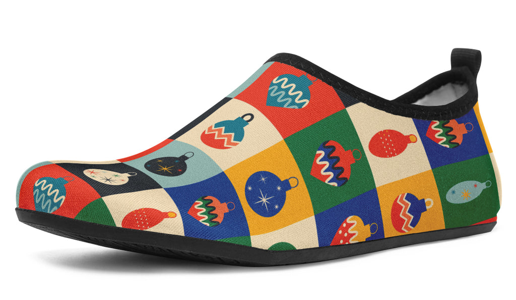 Retro Xmas Baubles Water Shoes - Offbeat Sweetie