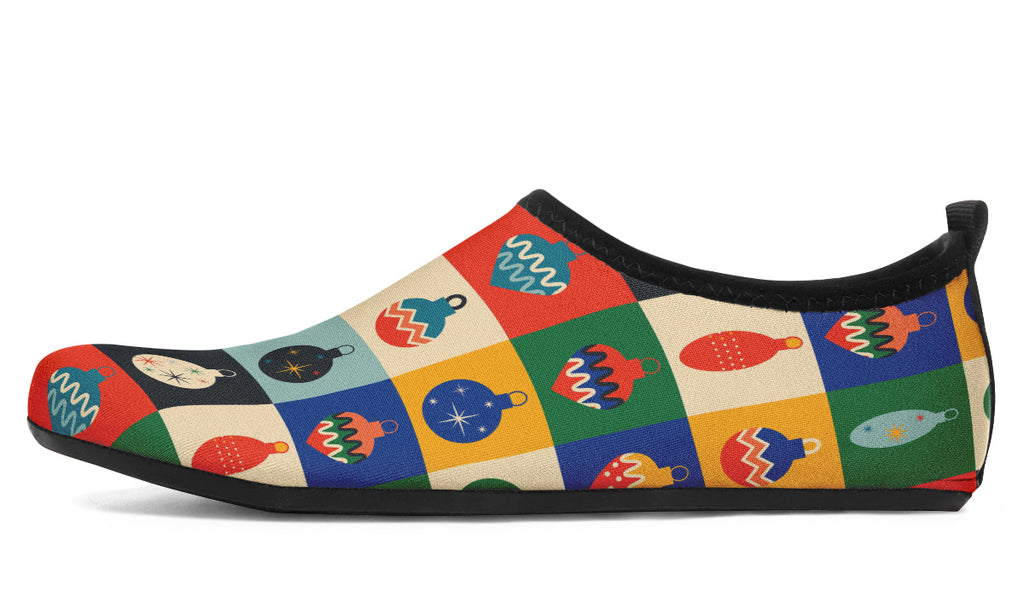 Retro Xmas Baubles Water Shoes - Offbeat Sweetie