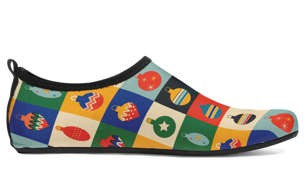 Retro Xmas Baubles Water Shoes - Offbeat Sweetie