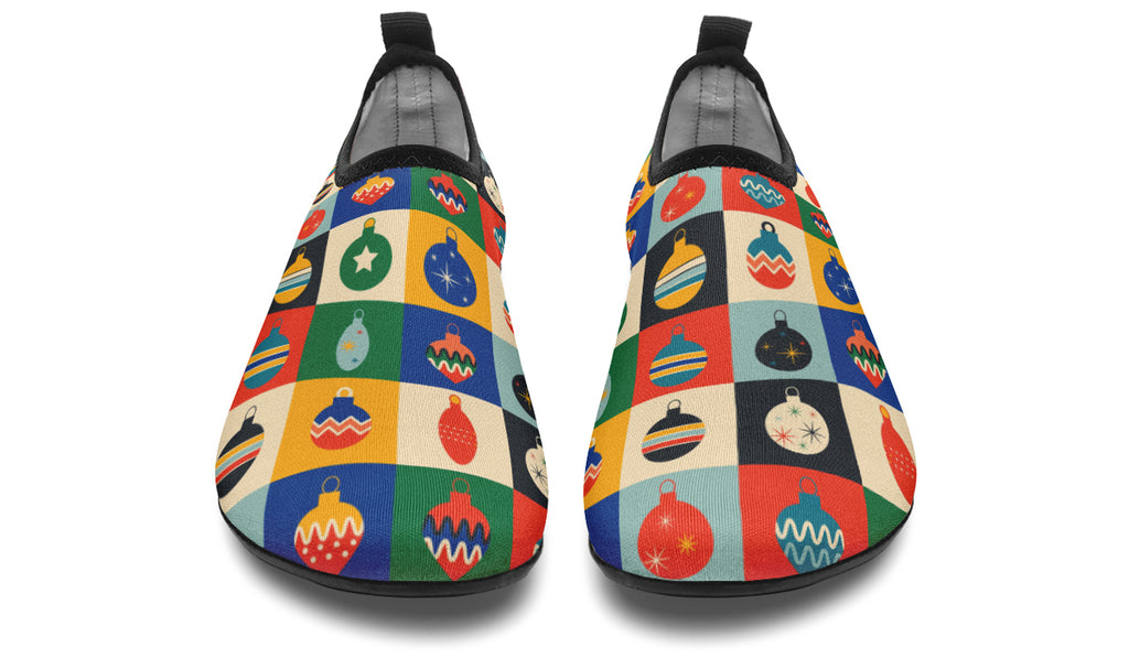 Retro Xmas Baubles Water Shoes - Offbeat Sweetie