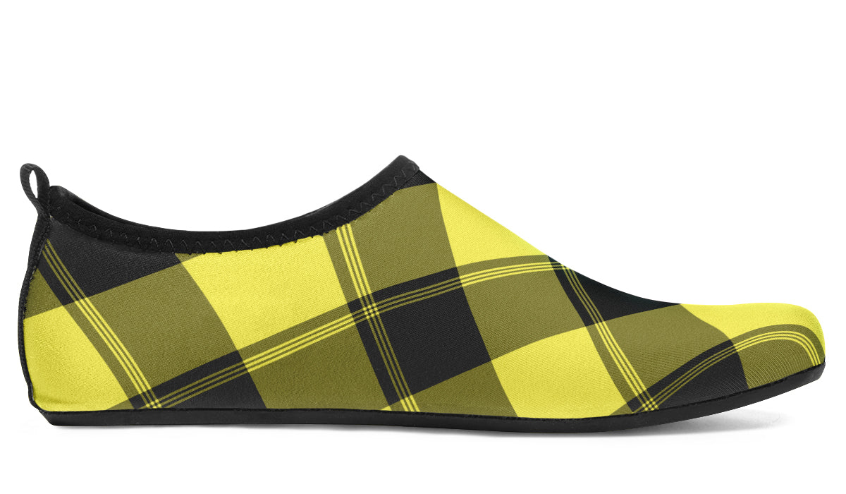 Sunny Yellow Plaid Water Shoes