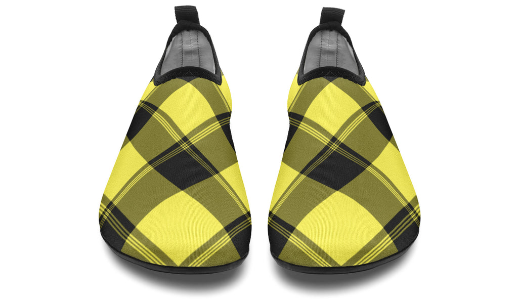 Sunny Yellow Plaid Water Shoes