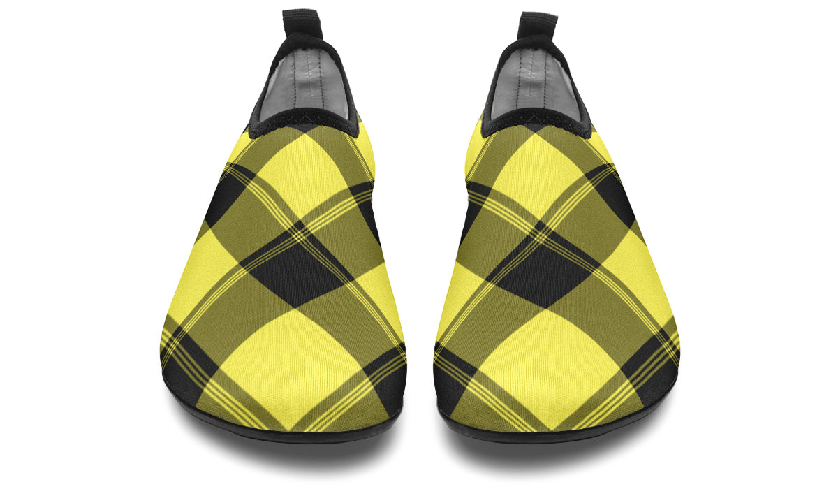 Sunny Yellow Plaid Water Shoes