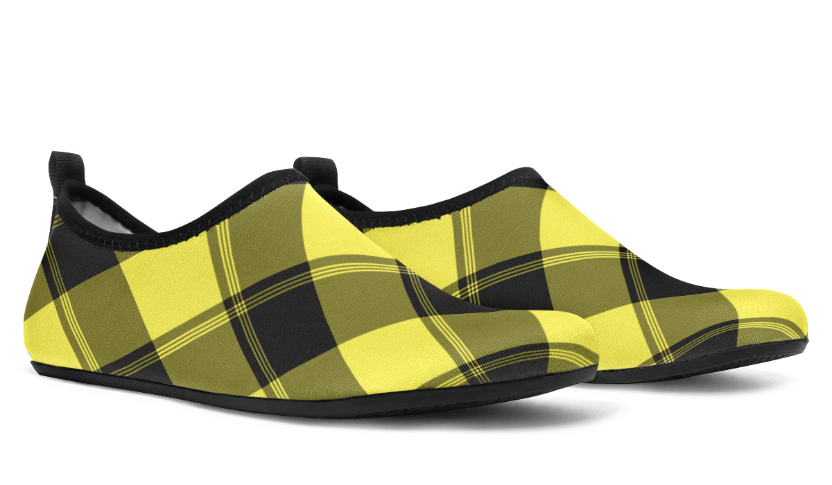 Sunny Yellow Plaid Water Shoes