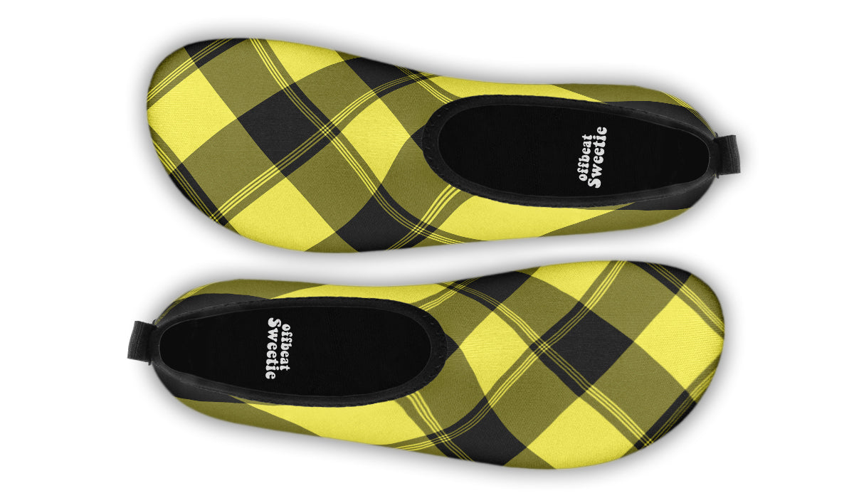 Sunny Yellow Plaid Water Shoes