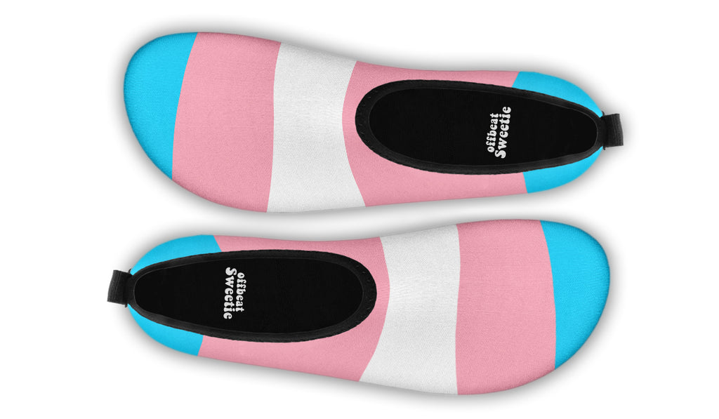 Trans Flag Water Shoes - Offbeat Sweetie