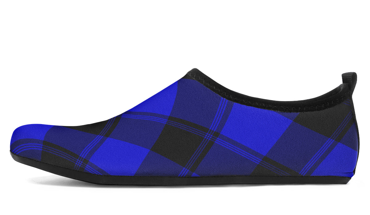 Vivid Blue Plaid Water Shoes