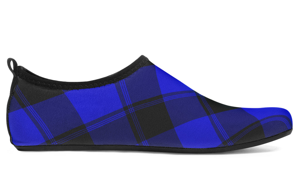 Vivid Blue Plaid Water Shoes