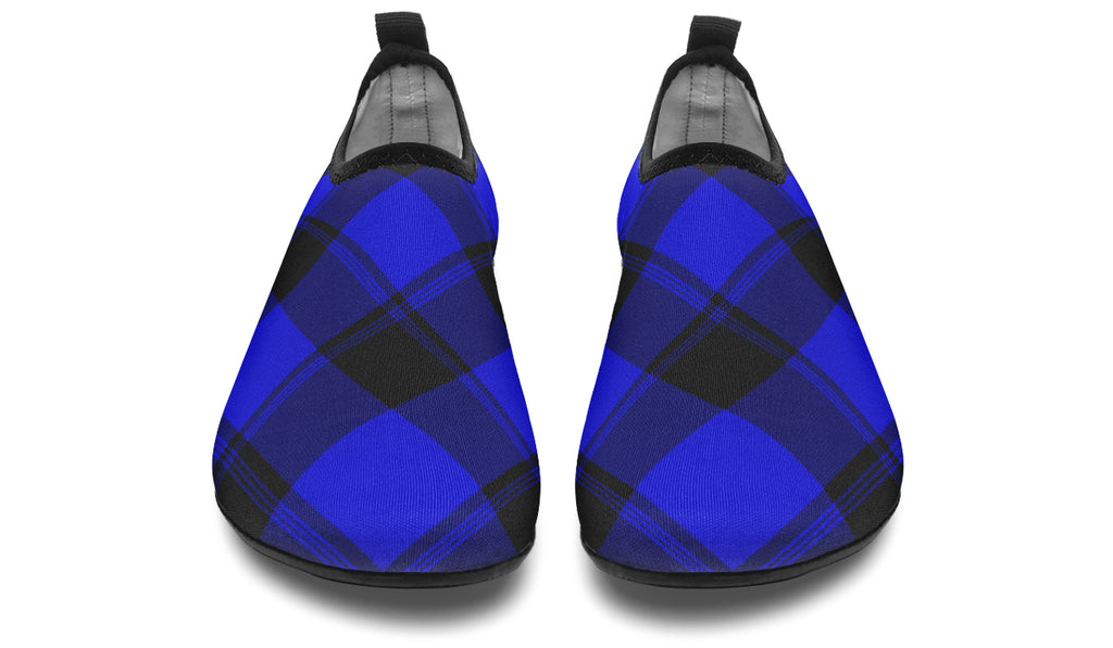 Vivid Blue Plaid Water Shoes