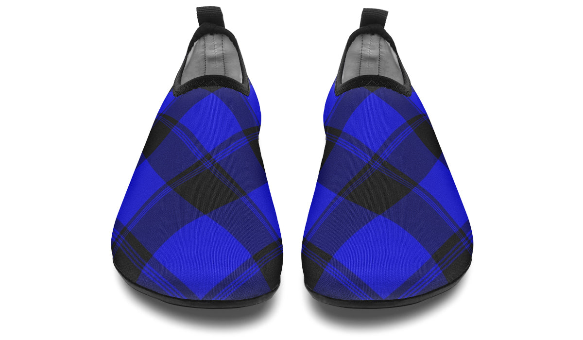 Vivid Blue Plaid Water Shoes