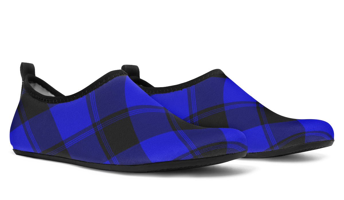 Vivid Blue Plaid Water Shoes