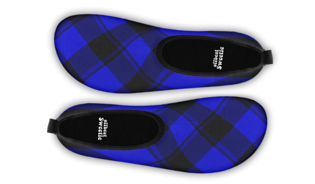 Vivid Blue Plaid Water Shoes