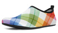 Watercolour Rainbow Plaid Water Shoes