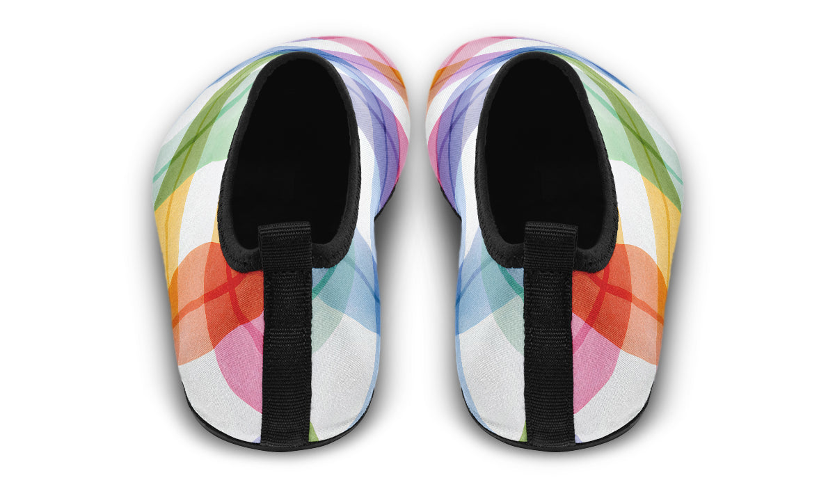 Watercolour Rainbow Plaid Water Shoes