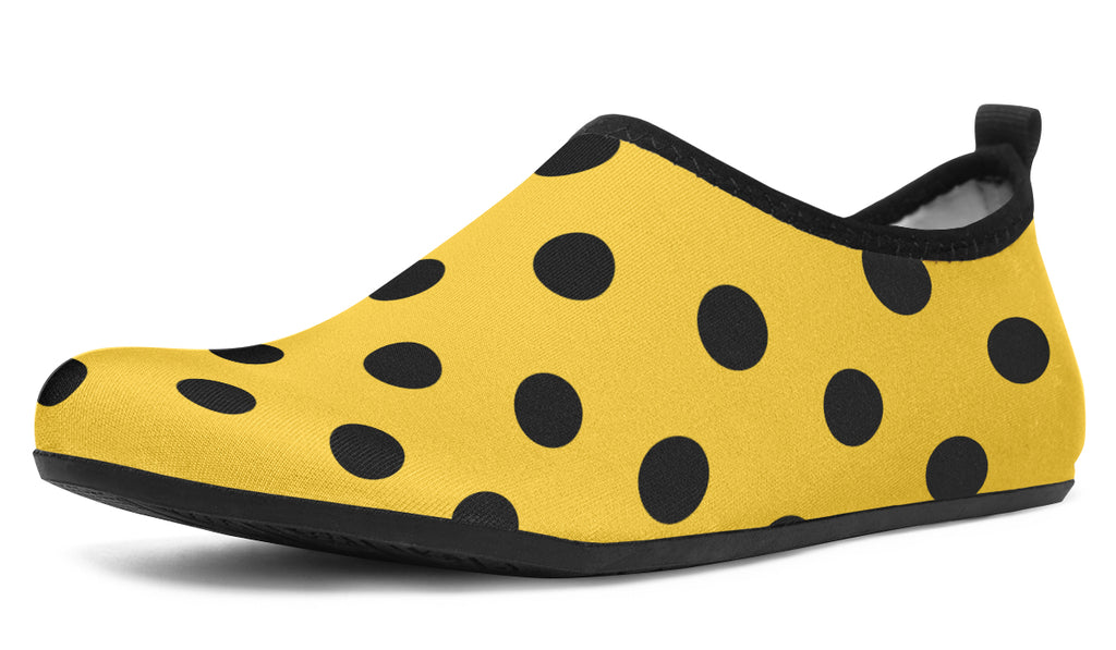 Yellow And Black Polka Dot Water Shoes