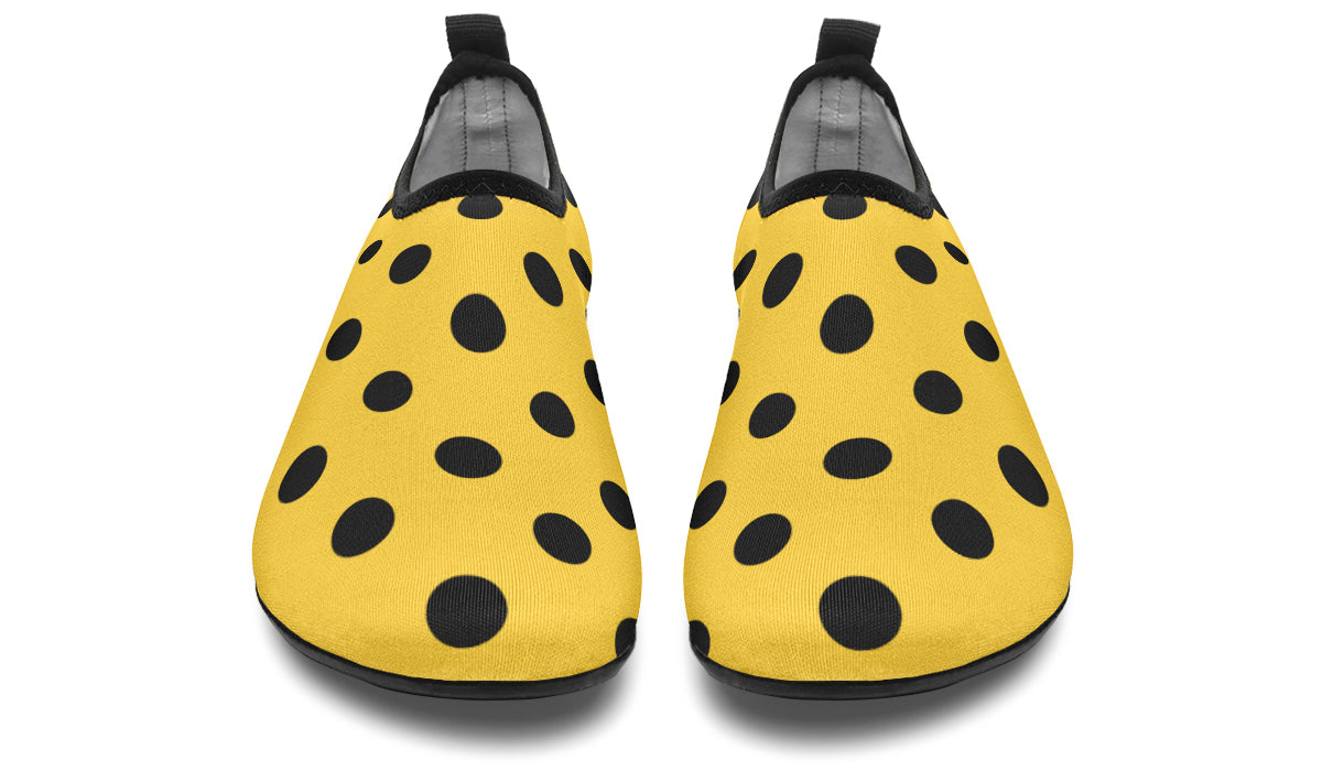 Yellow And Black Polka Dot Water Shoes