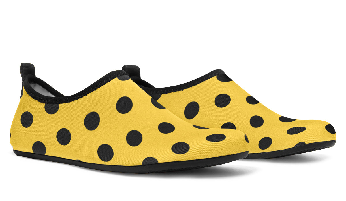 Yellow And Black Polka Dot Water Shoes