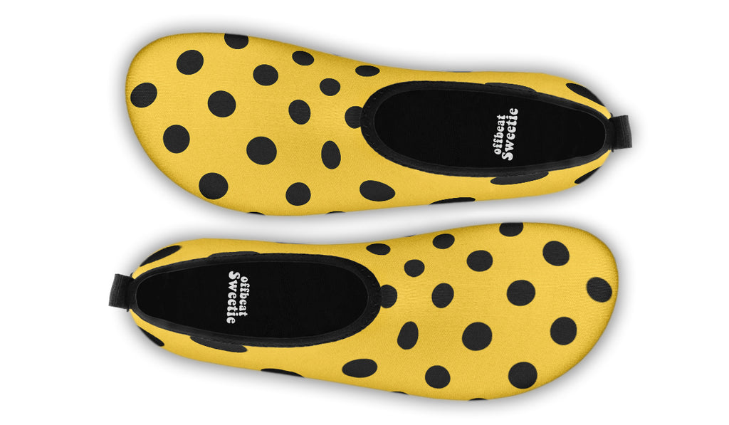 Yellow And Black Polka Dot Water Shoes