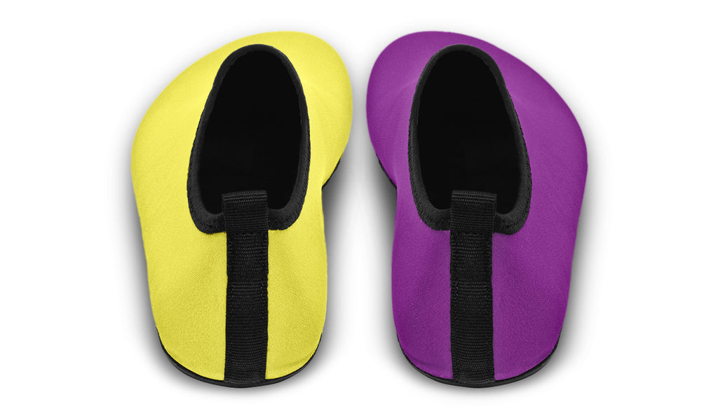 Yellow And Purple Mismatch Water Shoes - Offbeat Sweetie