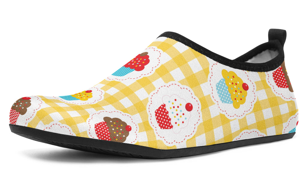 Yellow Gingham Cupcakes Water Shoes