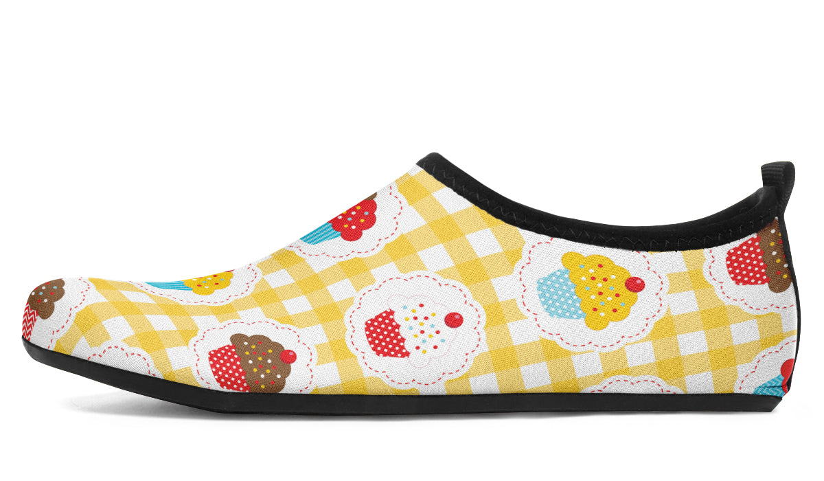 Yellow Gingham Cupcakes Water Shoes