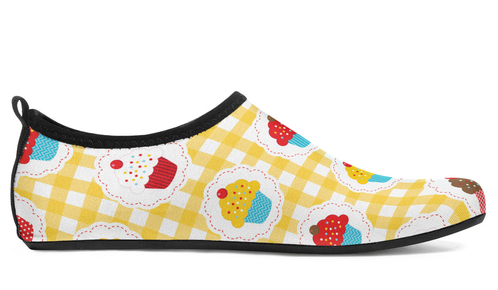 Yellow Gingham Cupcakes Water Shoes