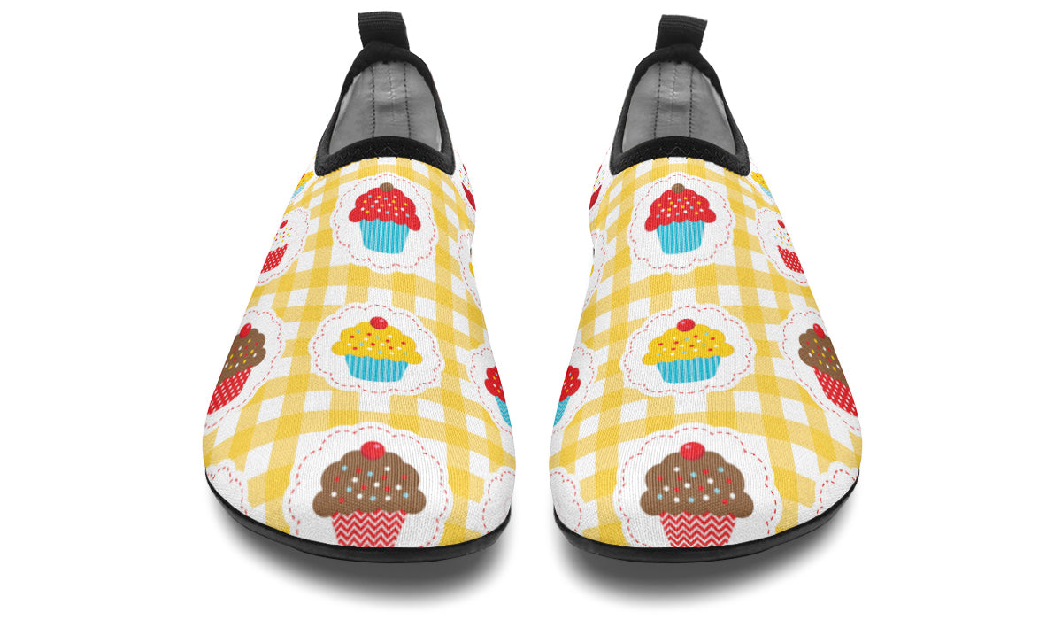 Yellow Gingham Cupcakes Water Shoes