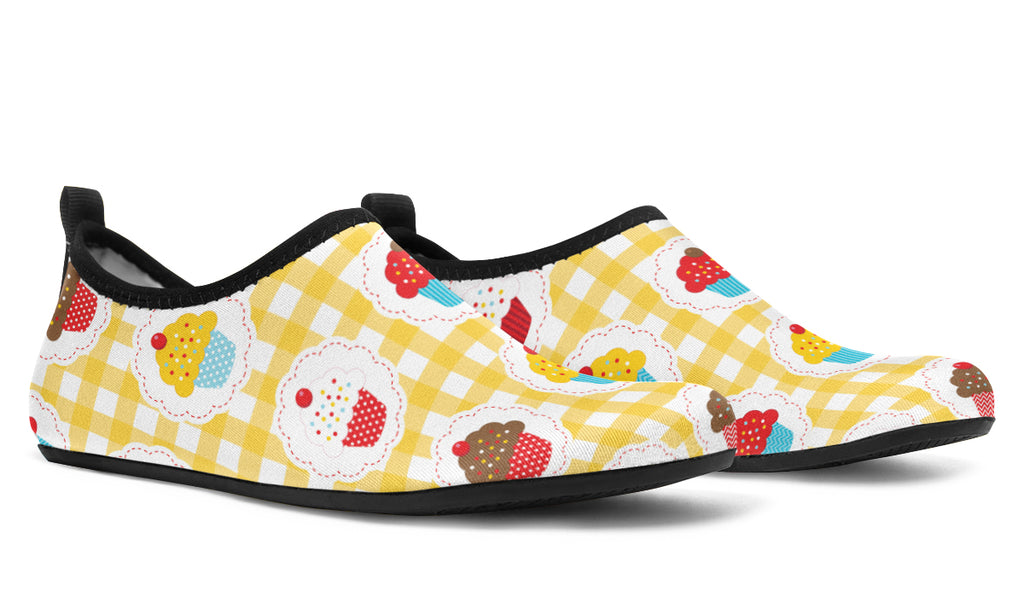 Yellow Gingham Cupcakes Water Shoes