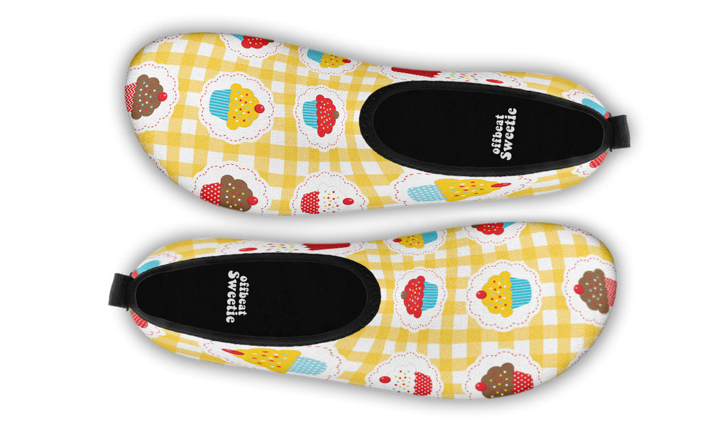 Yellow Gingham Cupcakes Water Shoes