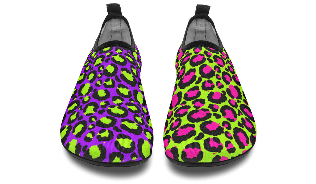 Zombie Leopard x Neon Leopard Mismatch Water Shoes