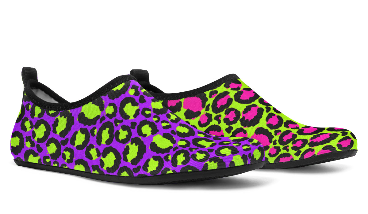 Zombie Leopard x Neon Leopard Mismatch Water Shoes