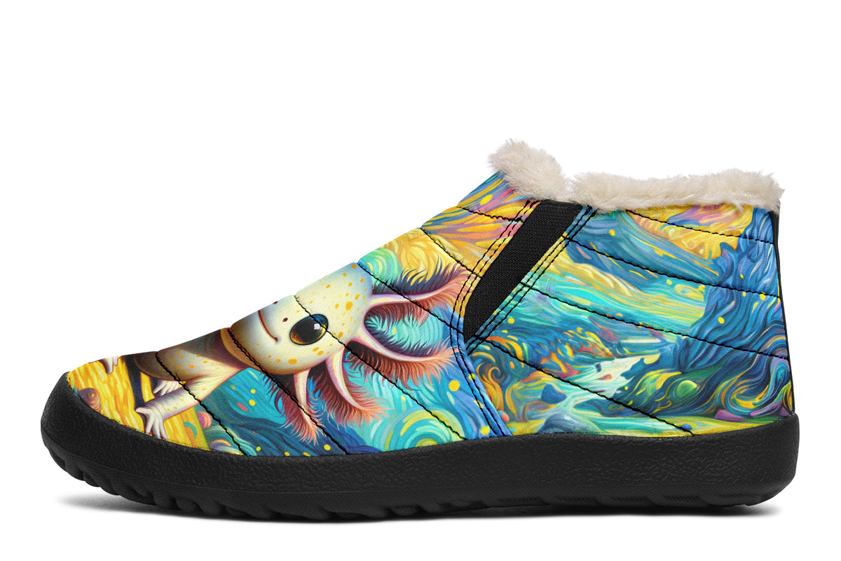 Adorable Axolotls Winter Shoes - Offbeat Sweetie
