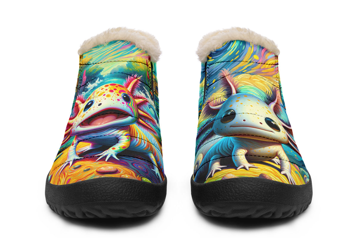 Adorable Axolotls Winter Shoes - Offbeat Sweetie
