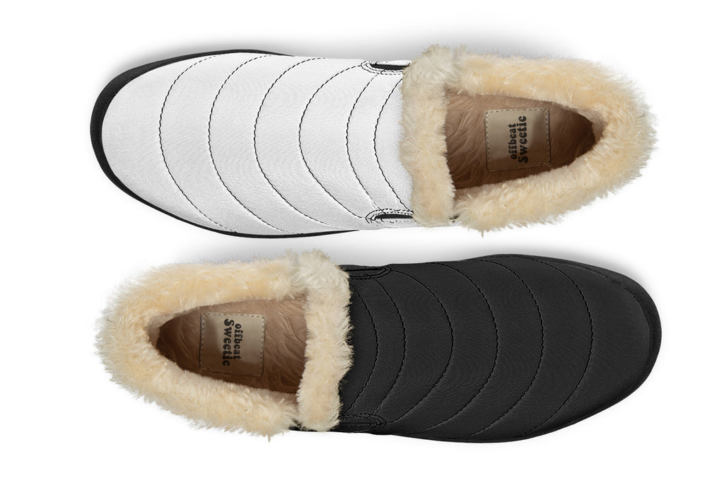 Black and White Mismatch Winter Shoes